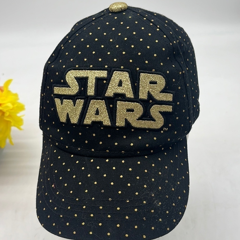 Star Wars Black Gold Polka Dot Baseball Hat Adjustable OSFA HT3974B